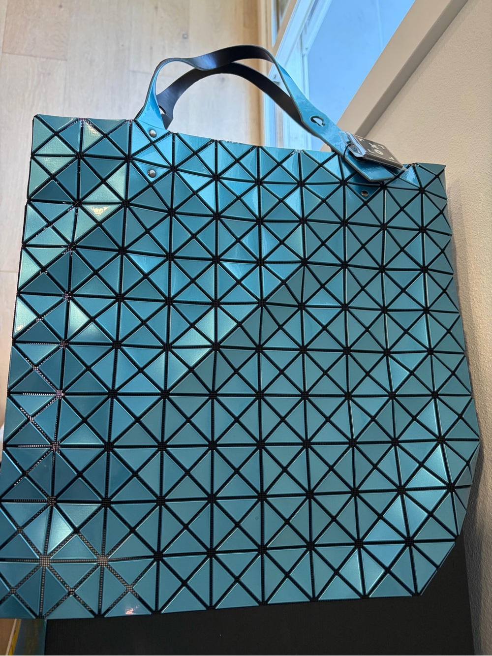 Issey Miyake Bao Bao Metallic Teal Geometric Tote - Picture 2 of 10